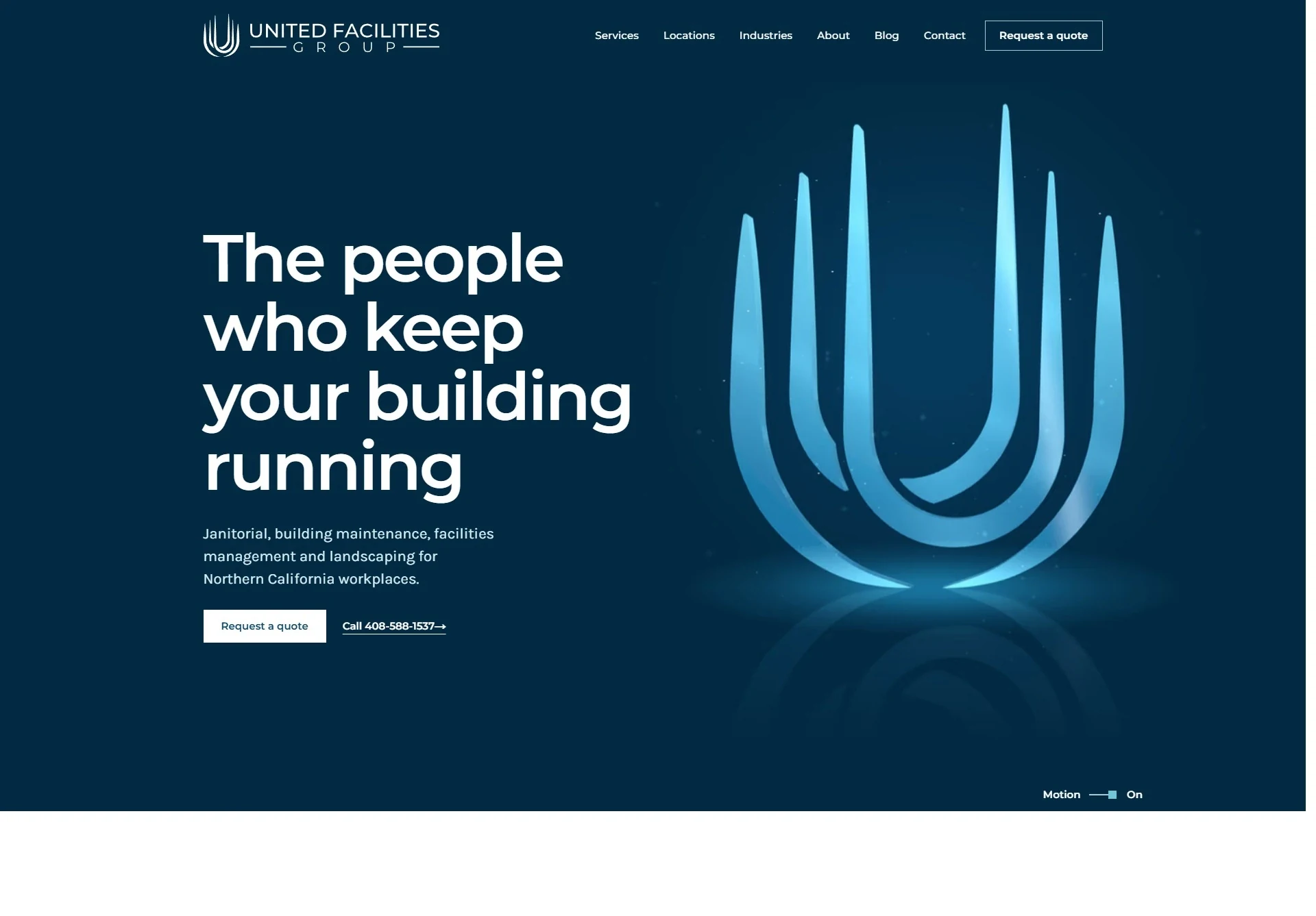 UFG Works website after the Brandcore rebuild